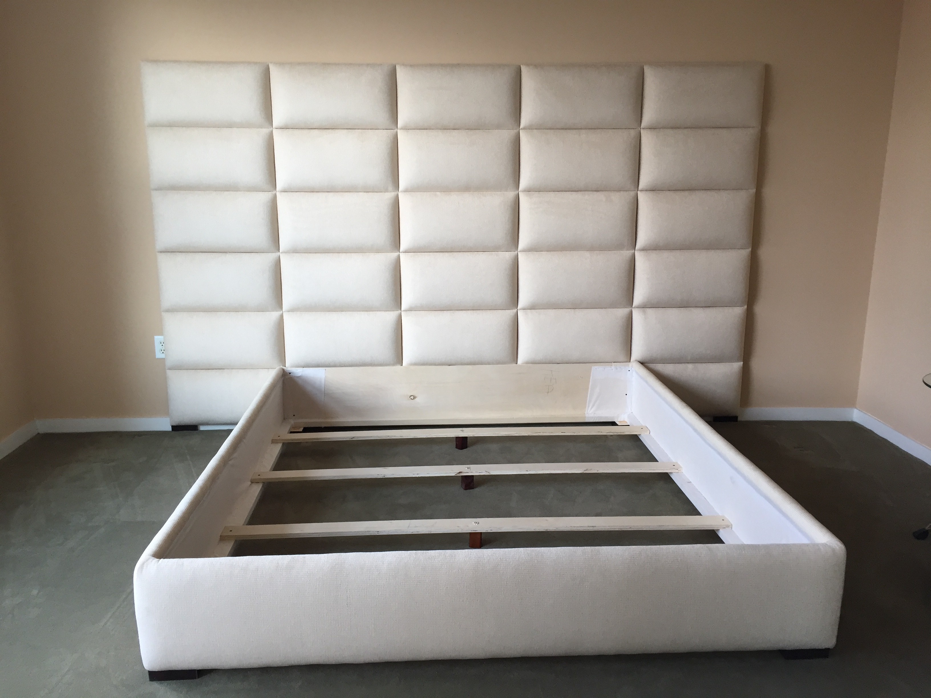 custom bed frame with headboard
